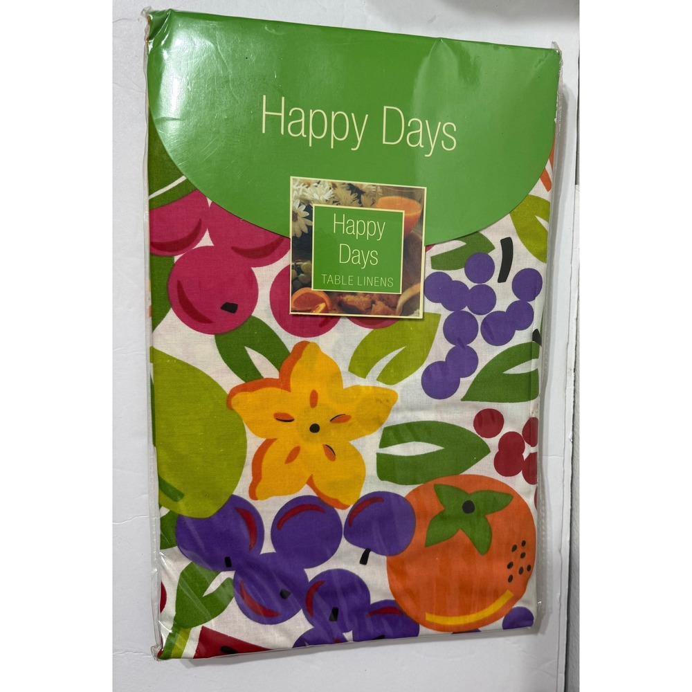 Avonhome Happy Days Fruit Print Cotton Tablecloth 60x84 Rectangle Multi Ambrosia
